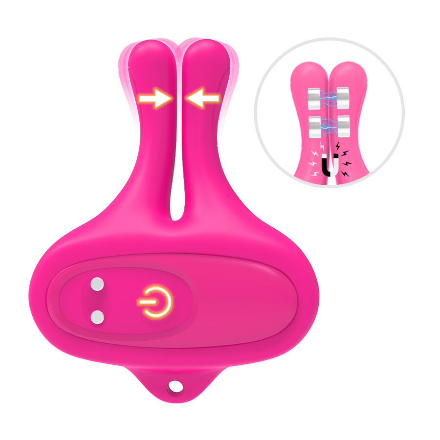 ARMONY - KANINCHENFORM VIBRATION MAGNETISCHE NIPPELKLEMMEN ROSA – Bild 4