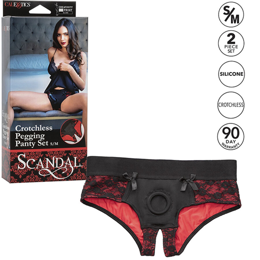 CALEXOTICS - SCANDAL SET DE BRAGUITAS SIN ENTREPIERNAS CON DIDLO TALLA S/M – Bild 3