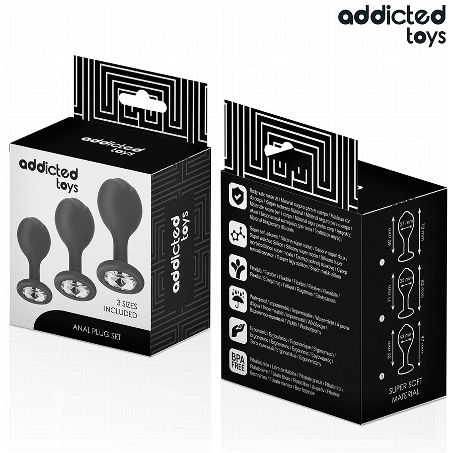 ADDICTED TOYS - 3ER-SET ANALPLUG MIT JUWEL – Bild 5