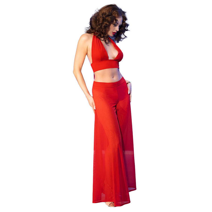 CHILIROSE - CR 4857 ROTES TOP- UND HOSENSET, GRÖSSE S – Bild 4