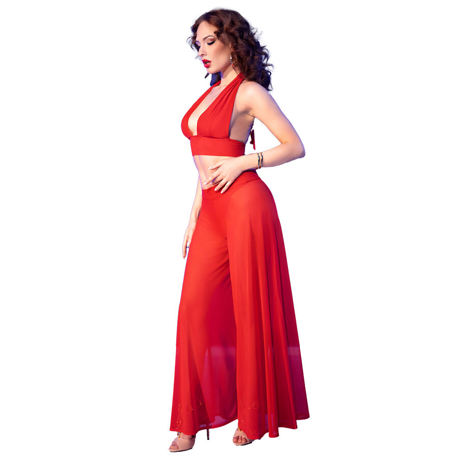 CHILIROSE - CR 4857 ROTES TOP- UND HOSENSET, GRÖSSE S – Bild 5