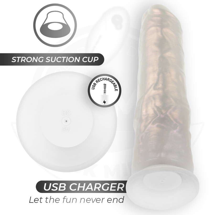 COCK MILLER - DILDO MIT SAUGNÄPFEN, LICHTERN UND VIBRATION MIT FERNBEDIENUNG WEISS 21,5 CM – Bild 4
