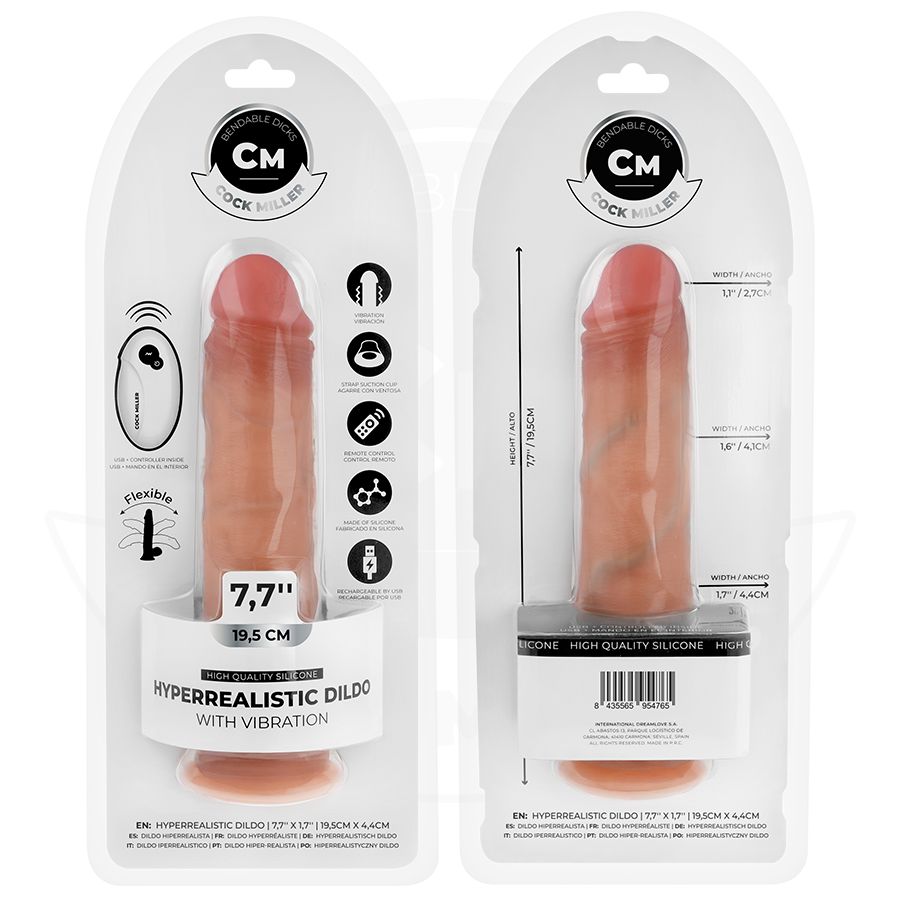 COCK MILLER - REALISTISCHER DILDO MIT SAUGNÄPFEN UND FERNBEDIENUNG UND VIBRATION 19,5 CM – Bild 5