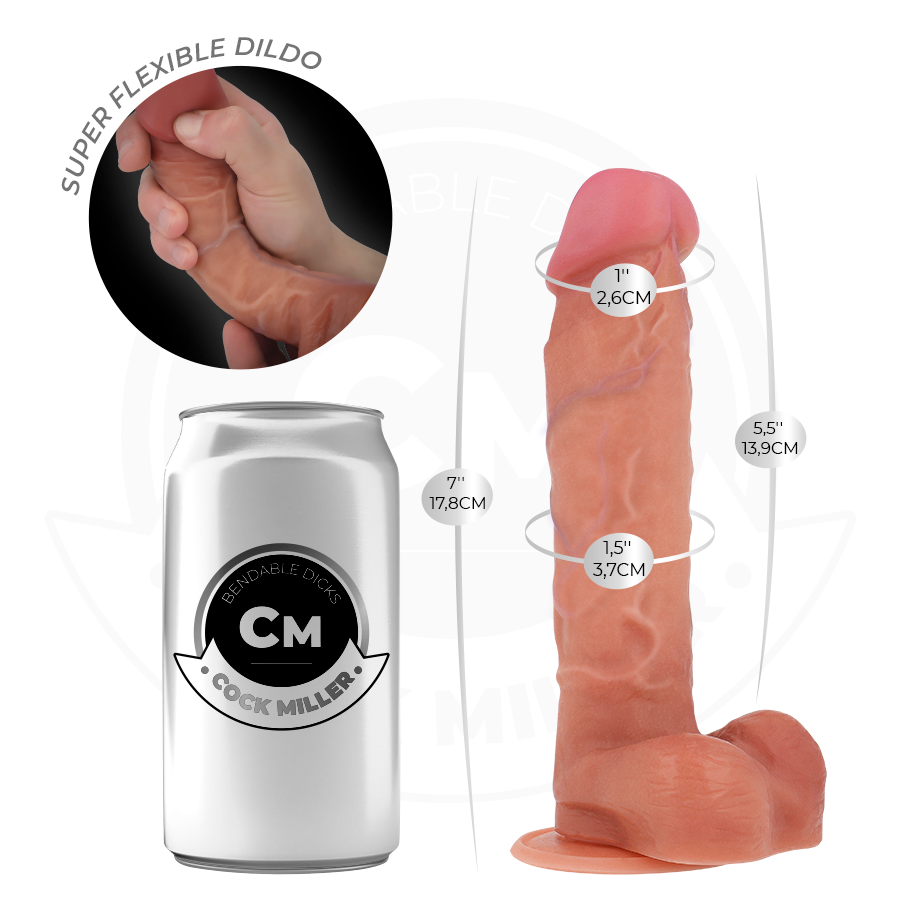 COCK MILLER - HYPERREALISTISCHER, ARTIKULIERBARER DILDO 17,8 CM – Bild 4
