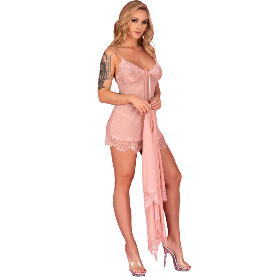 LIVCO CORSETTI FASHION - HYEONA 1710 BABYDOLL + TANGA ROSA S – Bild 3