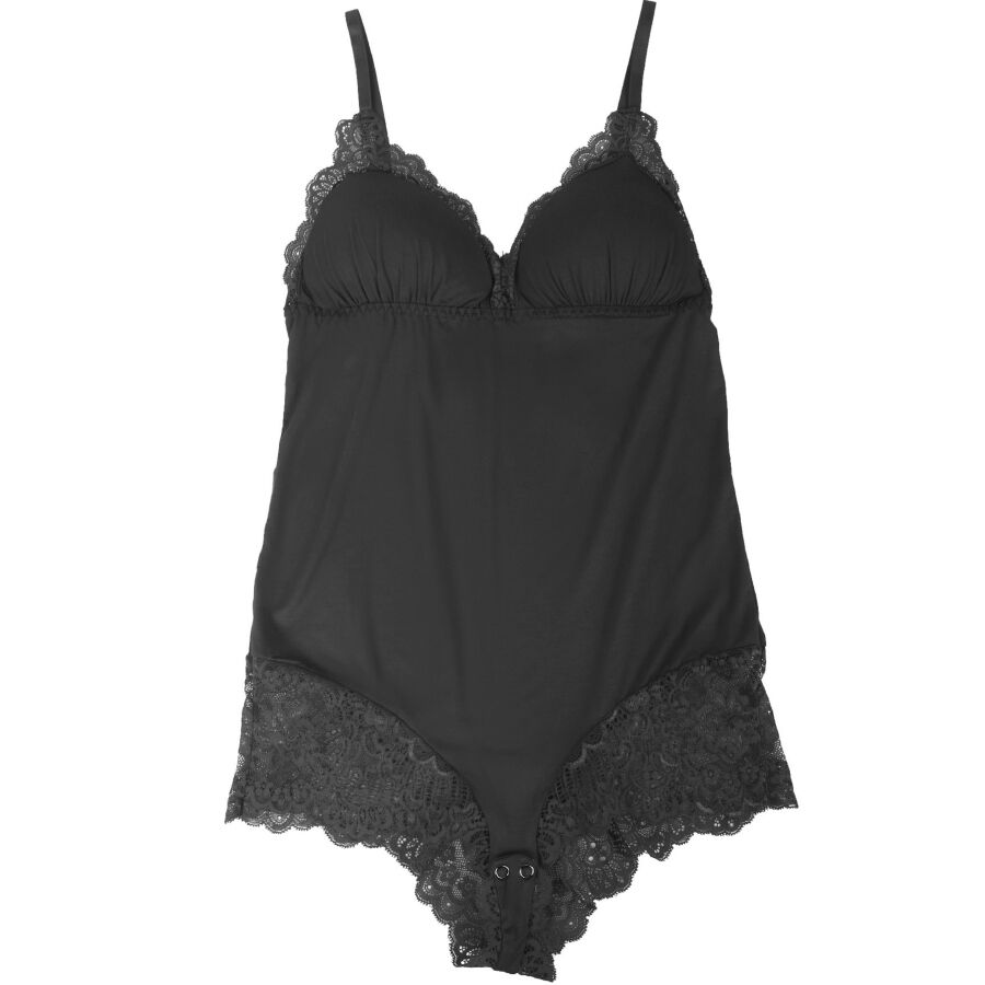 SUBBLIME - SCHWARZER TEDDY MIT BLUMENSPITZENDETAIL S/M – Bild 7