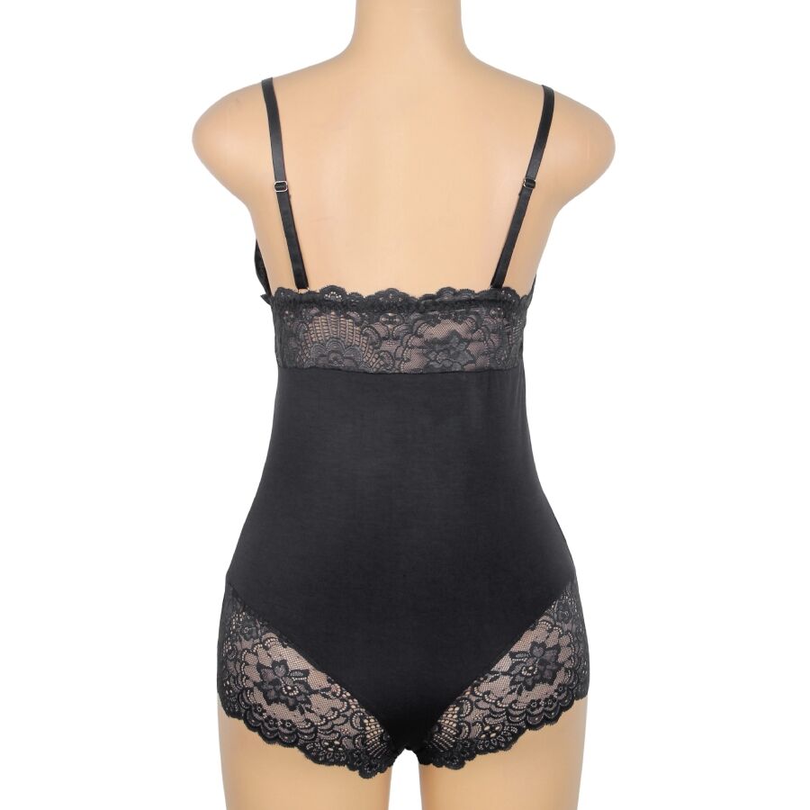 SUBBLIME - SCHWARZER TEDDY MIT BLUMENSPITZENDETAIL S/M – Bild 13