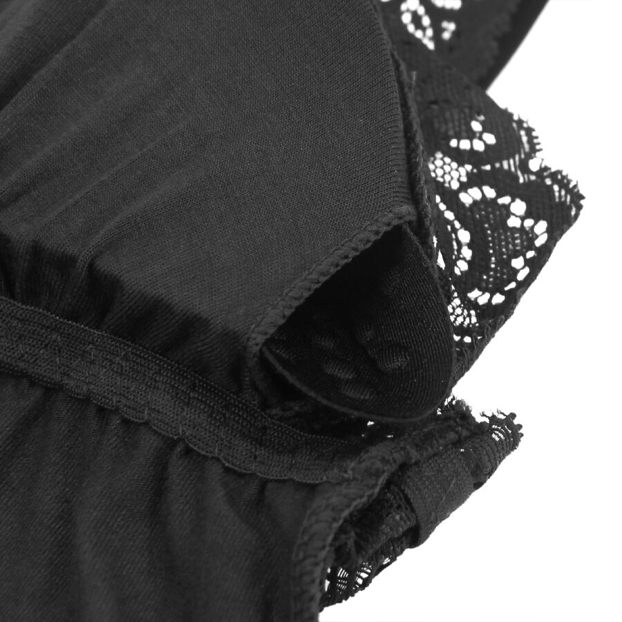 SUBBLIME - SCHWARZER TEDDY MIT BLUMENSPITZENDETAIL L/XL – Bild 9