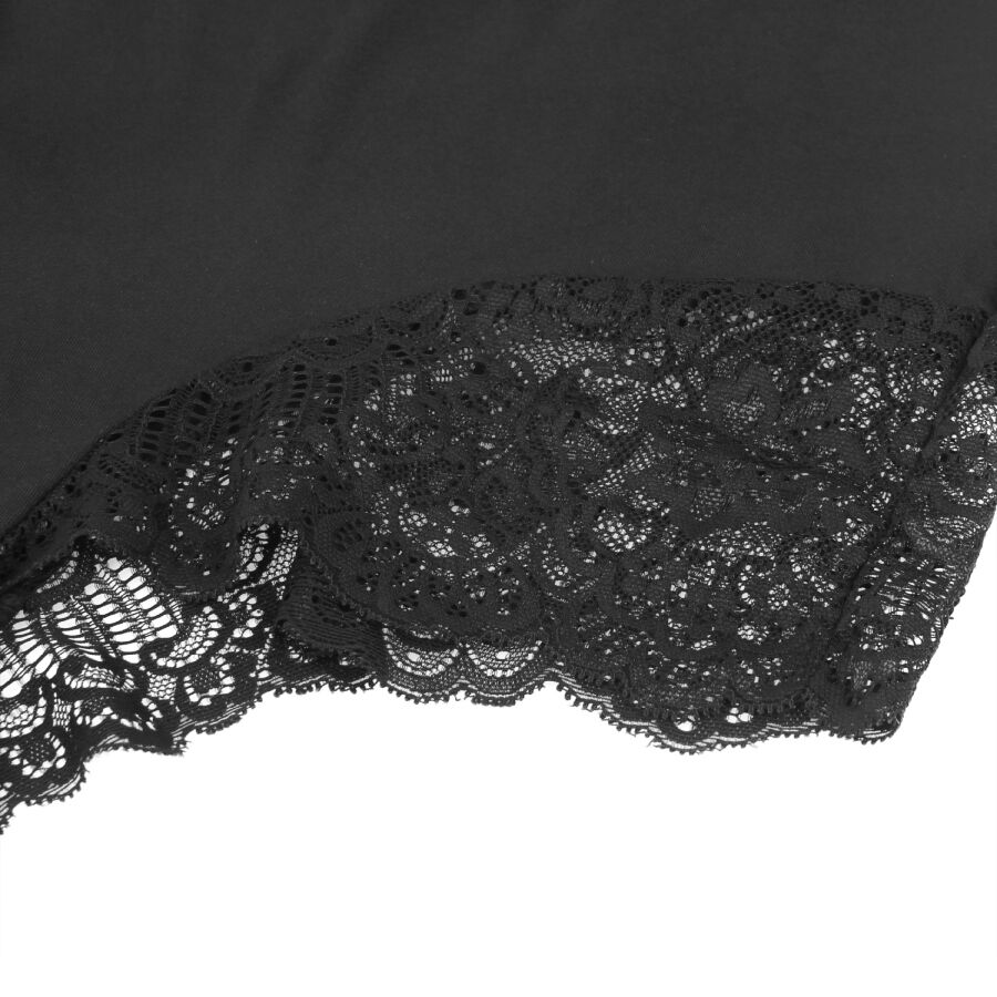 SUBBLIME - SCHWARZER TEDDY MIT BLUMENSPITZENDETAIL L/XL – Bild 15