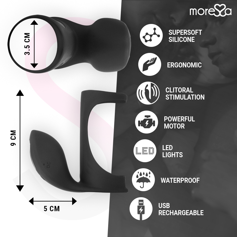 MORESSA - BRANDON POTENTE ANILLO VIBRADOR CON FUNDA DE ENGROSAMIENTO MASCULINO – Bild 3