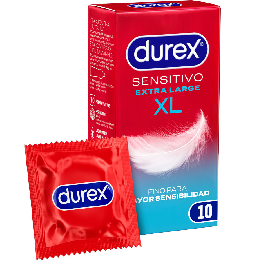 DUREX - PRESERVATIVOS SENSITIVO EXTRA LARGO XL 10 UNIDADES
