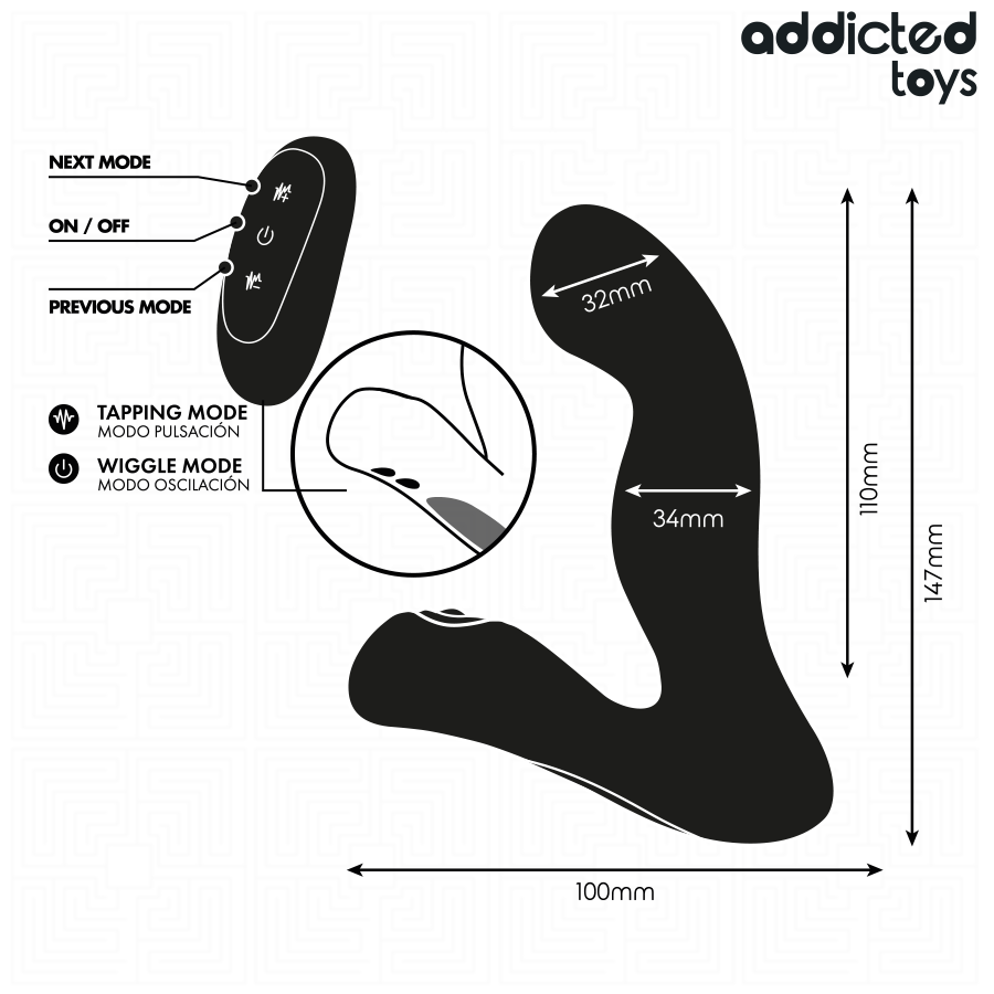 ADDICTED TOYS – OSZILLIERENDER PROSTATAMASSAGEGERÄT MIT PULSATIONSMODUS-FERNBEDIENUNG – Bild 6