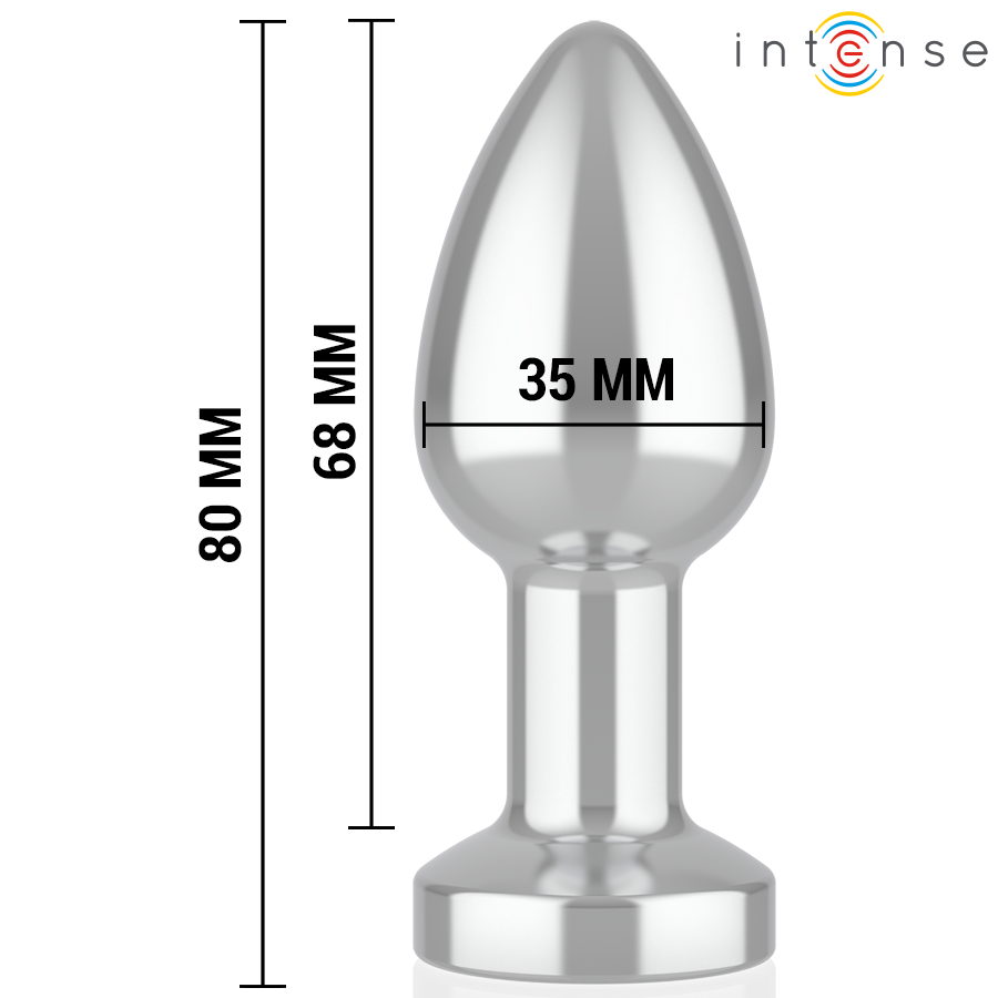 INTENSE - VIBRIERENDER ANALPLUG AUS METALL MIT LED-LEUCHTEN UND FERNBEDIENUNG - GRÖSSE S – Bild 5