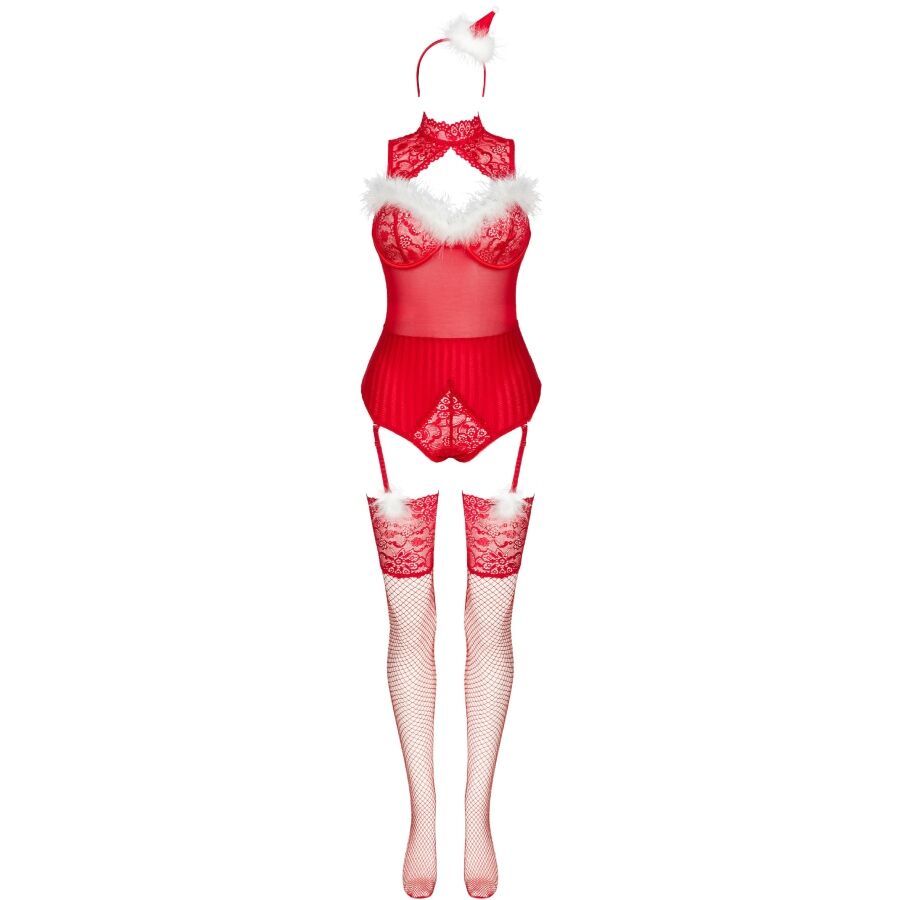 LIVCO CORSETTI FASHION - LIMPID SNOWFLAKES LC 90604 BODY + MEDIAS + DIADEMA NAVIDEÑA S/M – Bild 3