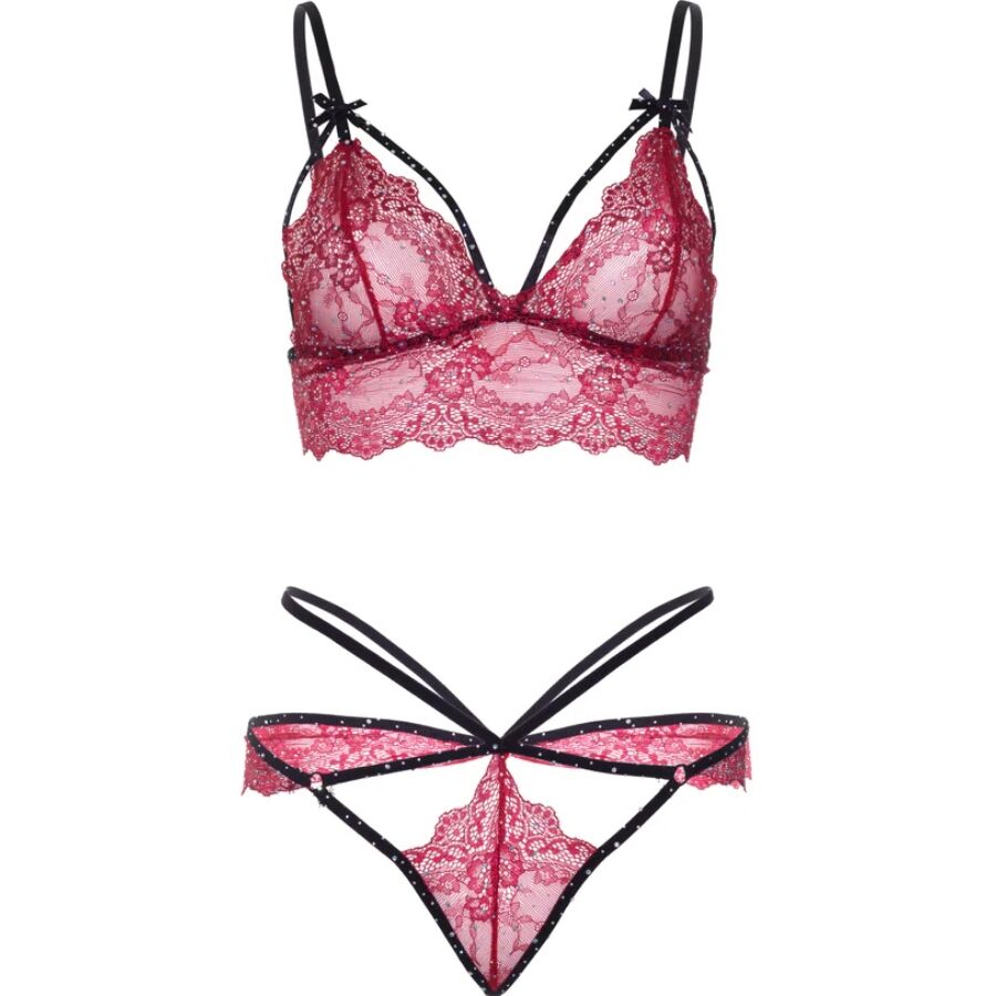 LEG AVENUE - SET SUJETADOR + TANGA BURDEOS – Bild 5