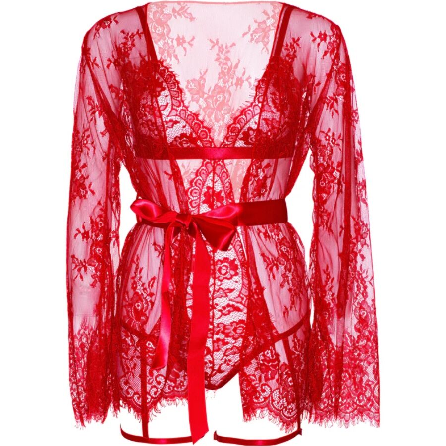 LEG AVENUE - SET BODY + BATA DE LIGUERO ROJO – Bild 7