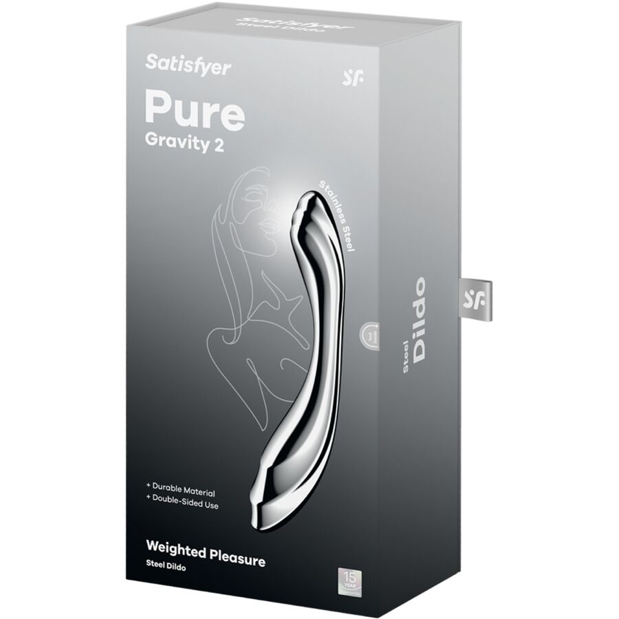 SATISFYER - PURE GRAVITY 2 DOPPELENDELLER DILDO AUS EDELSTAHL – Bild 5