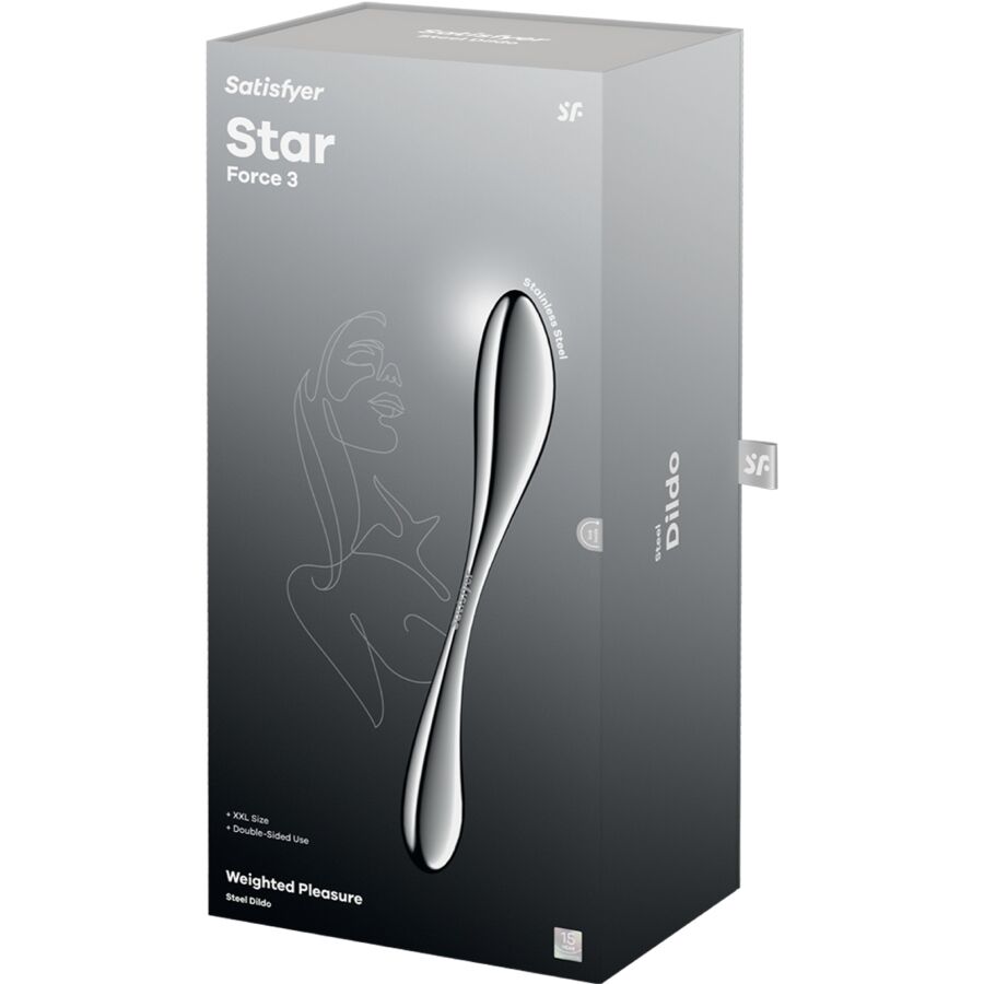SATISFYER - STAR FORCE 3 EDELSTAHL DOPPELDILDO – Bild 5