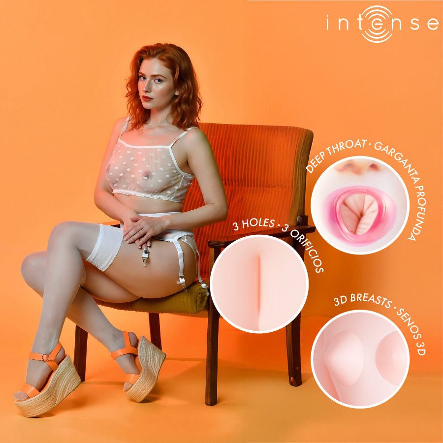 INTENSE DOLLS - AUFBLASBARE PUPPE SCARLETT MIT DREI ÖFFNUNGEN – Bild 4