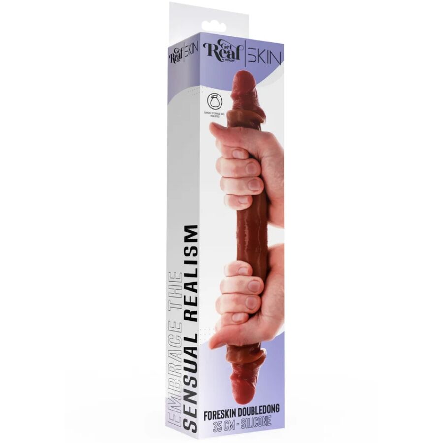 GET REAL - DILDO DOBLE DONG DE SILICONA CARAMELO 35 CM – Bild 4