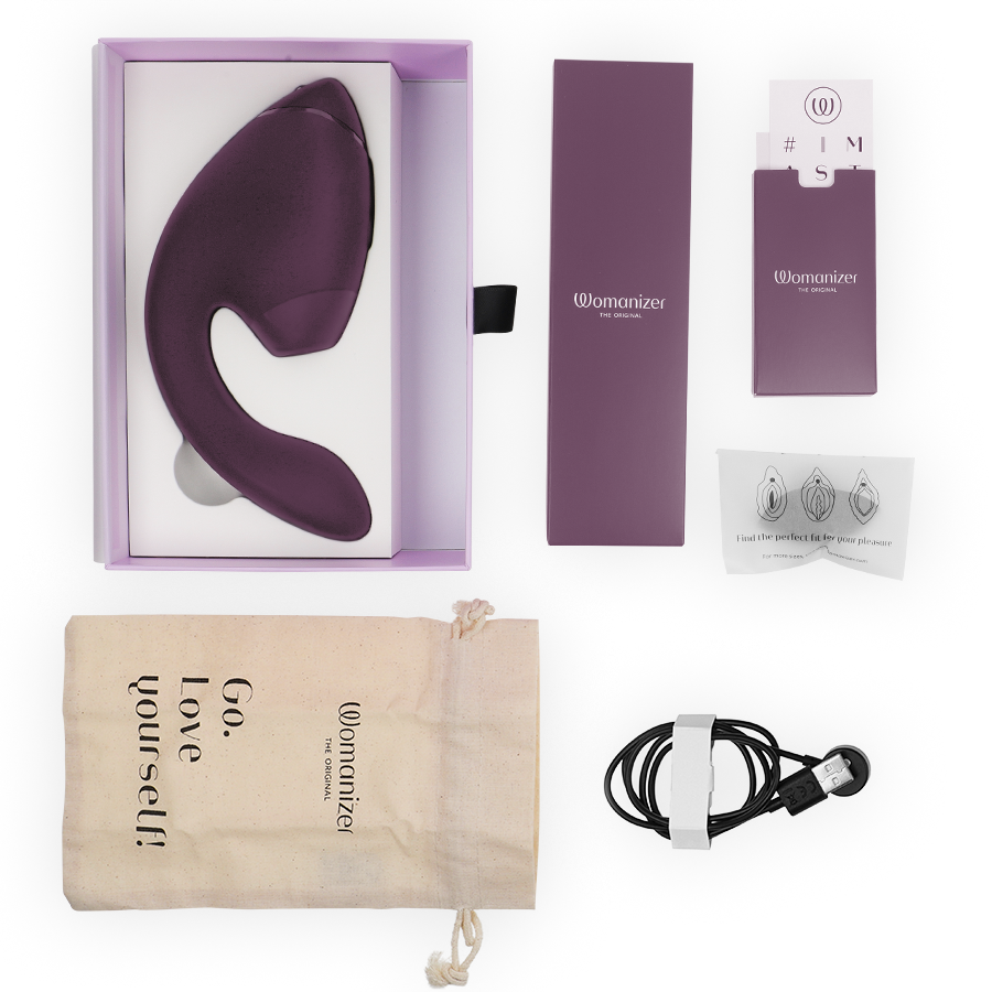 WOMANIZER - DUO NEXT DOPPELTER KLITORIS- & G-PUNKT-STIMULATOR DUNKELLILA – Bild 6