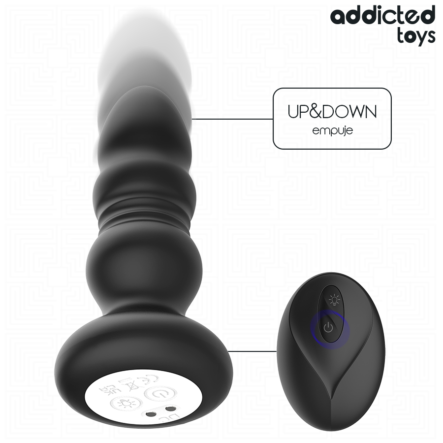 ADDICTED TOYS - PLUG ANAL VIBRADOR THRUSTING Y LUZ LED CONTROL REMOTO – Bild 3