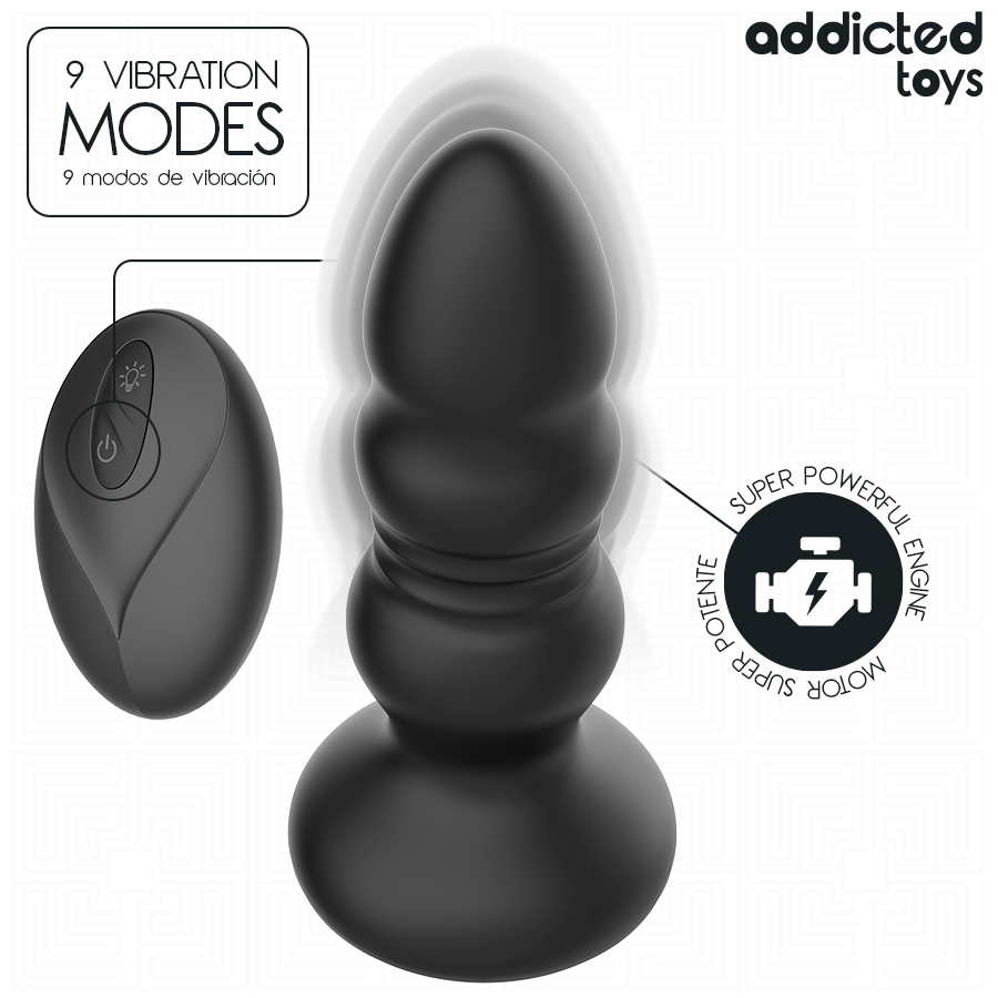 ADDICTED TOYS - PLUG ANAL VIBRADOR THRUSTING Y LUZ LED CONTROL REMOTO – Bild 4