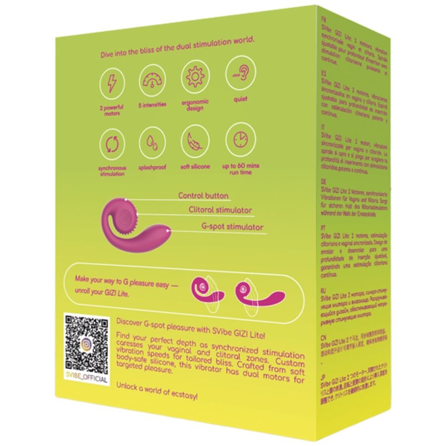 SNAIL VIBE - GIZI LITE VIBRADOR DUAL PUNTO G Y CLÍTORIS ROSA – Bild 5