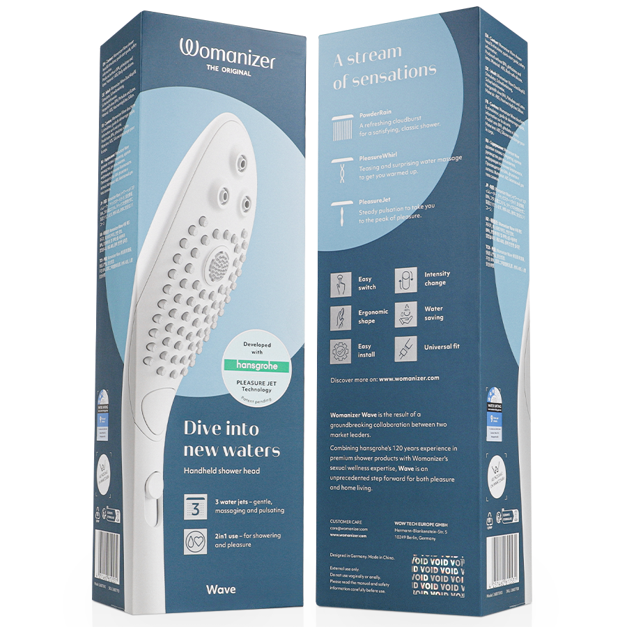 WOMANIZER - WAVE KLITORALSTIMULIERENDER DUSCHKOPF WEISS – Bild 6