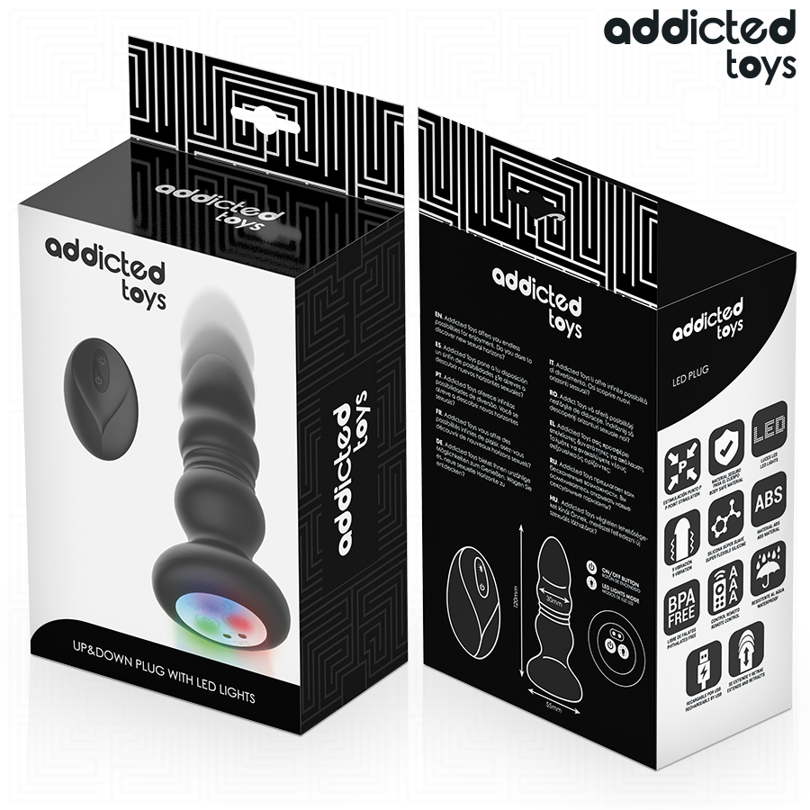 ADDICTED TOYS - PLUG ANAL VIBRADOR THRUSTING Y LUZ LED CONTROL REMOTO – Bild 7
