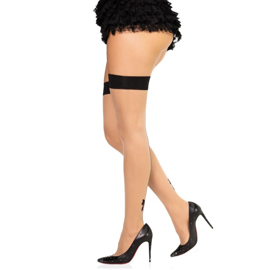 LEG AVENUE - 1963 SPANDEX-STRÜMPFE MIT NÄHTEN IM HINTERTEIL, SCHWARZ - EINHEITSGRÖSSE – Bild 3
