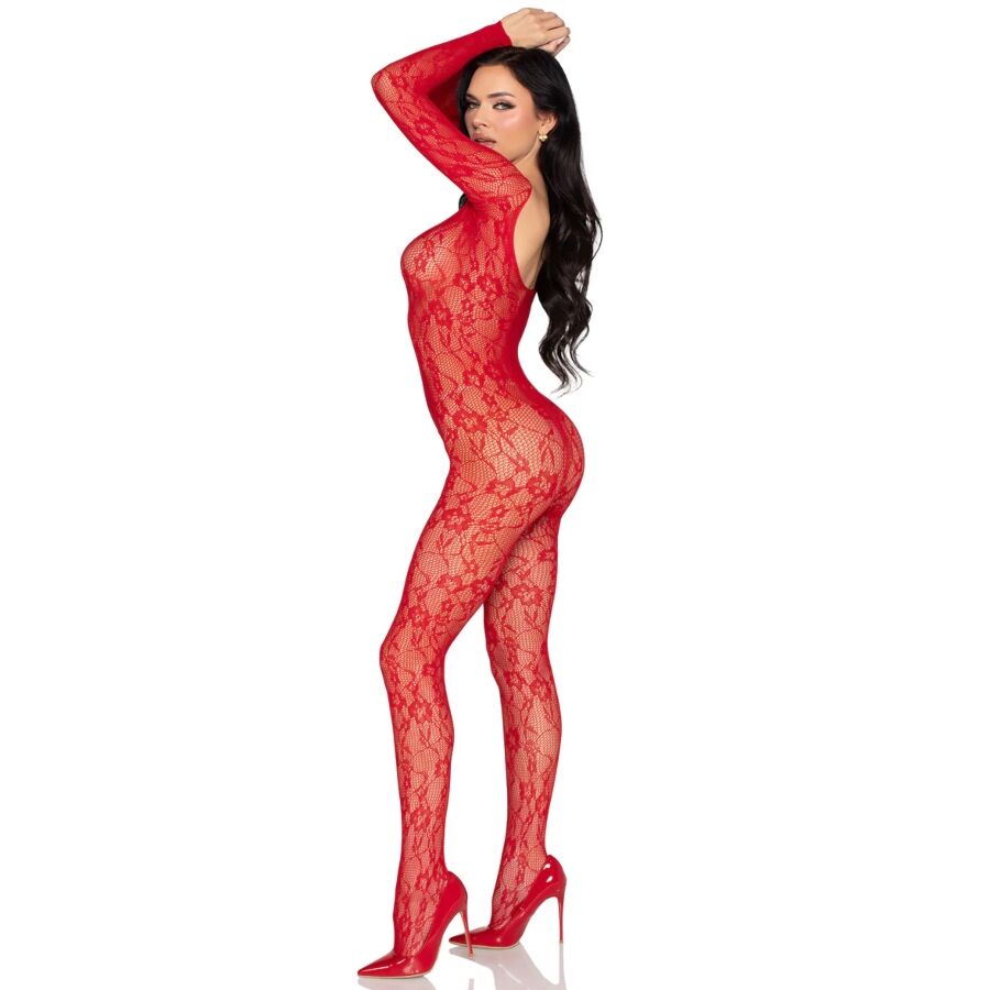 LEG AVENUE - 89366 SPITZEN-DESSOUS-BODYSTOCKING, ROT - EINHEITSGRÖSSE – Bild 3
