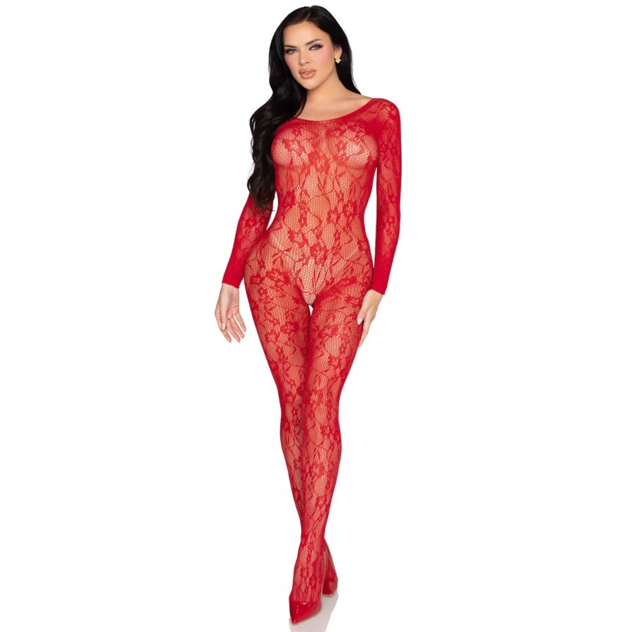 LEG AVENUE - 89366 SPITZEN-DESSOUS-BODYSTOCKING, ROT - EINHEITSGRÖSSE – Bild 4