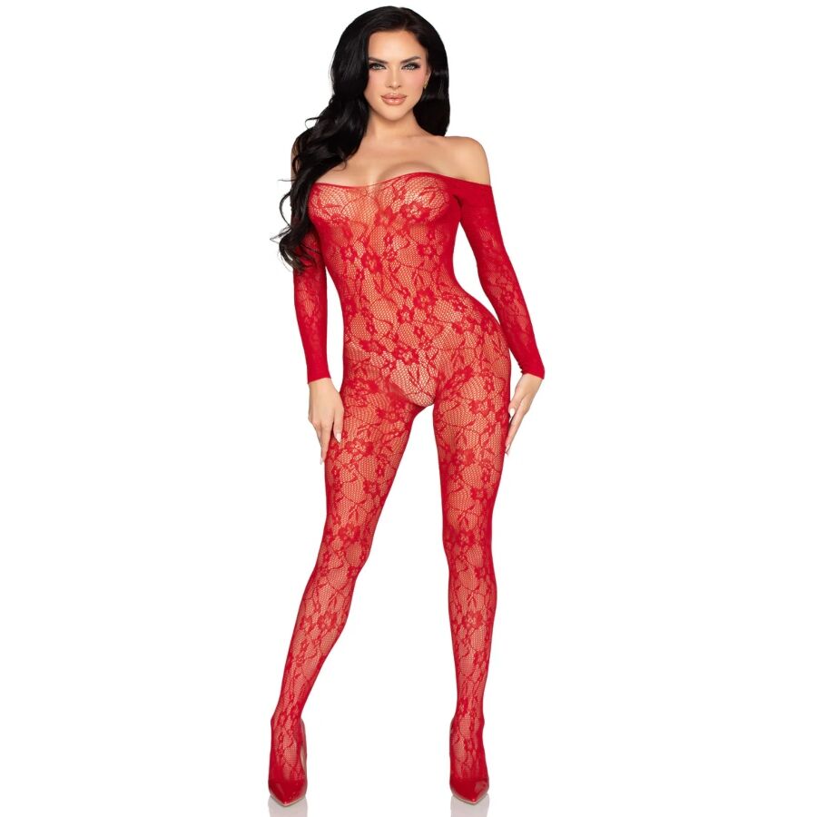 LEG AVENUE - 89366 SPITZEN-DESSOUS-BODYSTOCKING, ROT - EINHEITSGRÖSSE – Bild 5