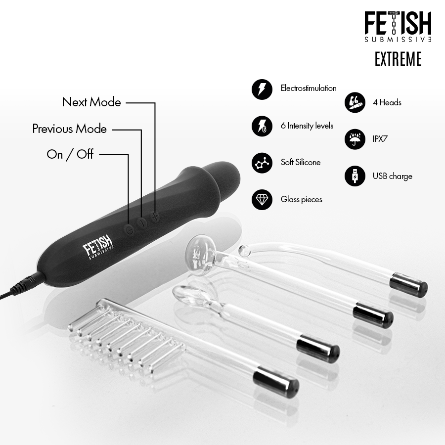 FETISH SUBMISSIVE - VIBRADOR WAND ELECTROESTIMULACIÓN ALTA FRECUENCIA – Bild 3