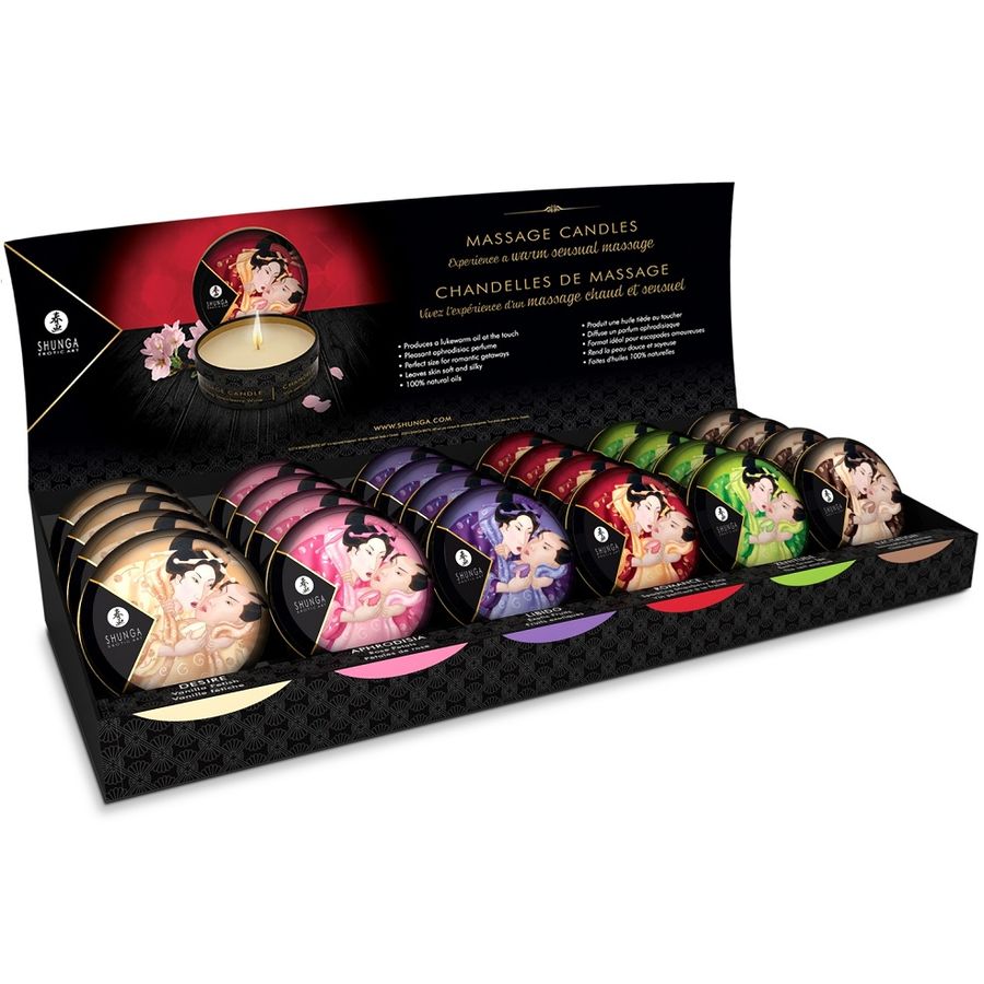 SHUNGA - MINI CARESS BY CANDLELIGHT DISPLAY MASSAGEKERZEN 24 EINHEITEN