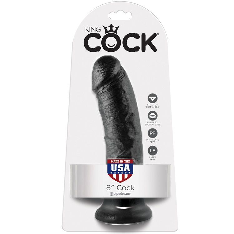 KING COCK - 8 DILDO SCHWARZ 20.3 CM – Bild 4