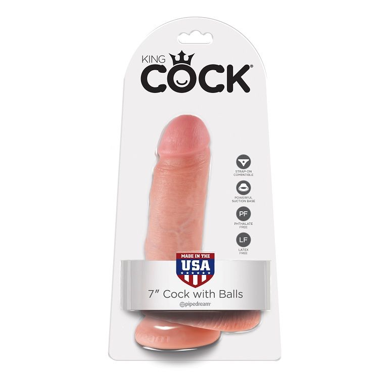 KING COCK - 7 DILDO FLEISCH MIT EIER 17.8 CM – Bild 4