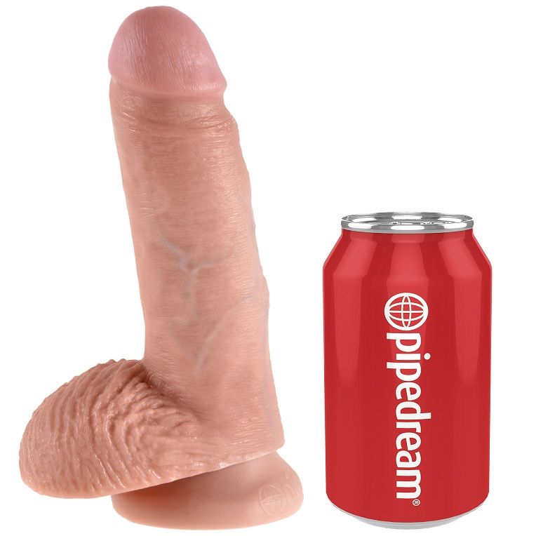 KING COCK - 7 DILDO FLEISCH MIT EIER 17.8 CM – Bild 5