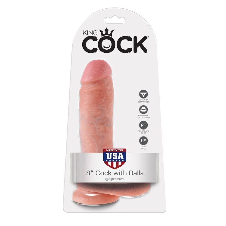 KING COCK - 8 DILDO FLEISCH MIT EIER 20.3 CM – Bild 4