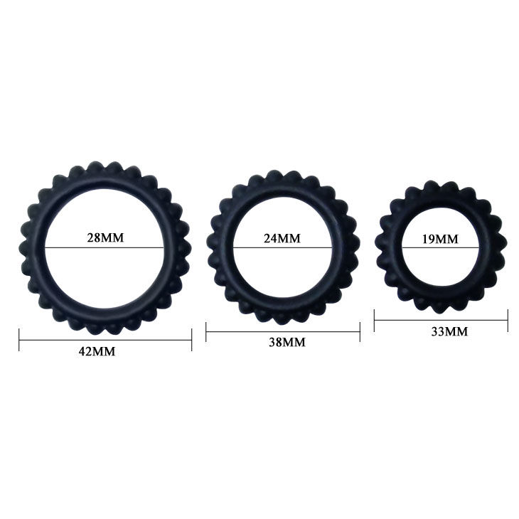 BAILE - TITAN SET 3STK COCKRING SCHWARZ 2.8 + 2.4 + 1.9 CM – Bild 3