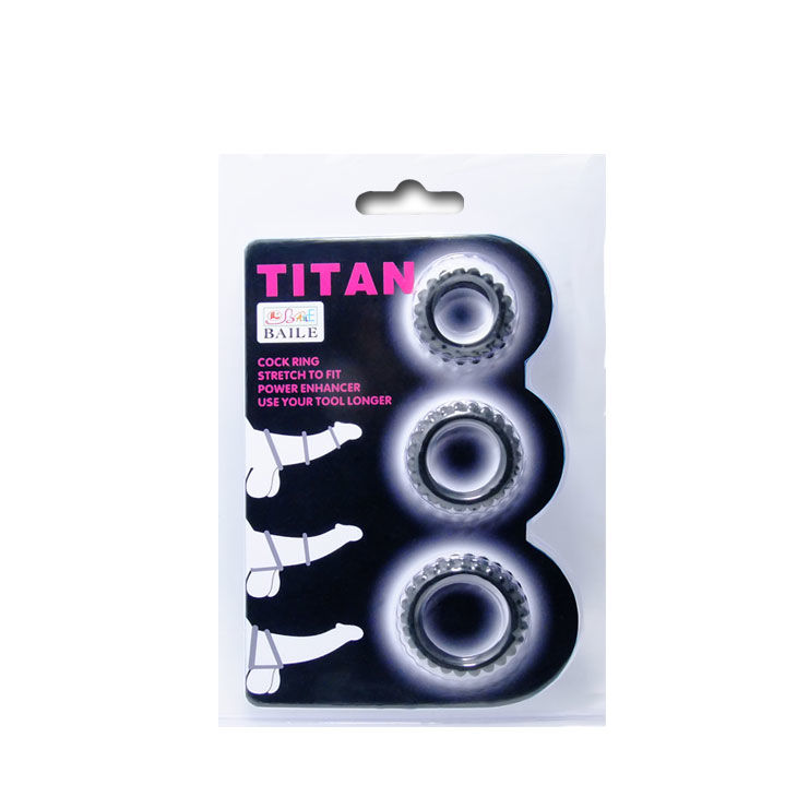 BAILE - TITAN SET 3STK COCKRING SCHWARZ 2.8 + 2.4 + 1.9 CM – Bild 2