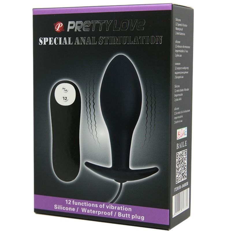 PRETTY LOVE - ANAL PLUG ANKERFORM SILIKON 12 VIBRATIONSMODI SCHWARZ – Bild 8