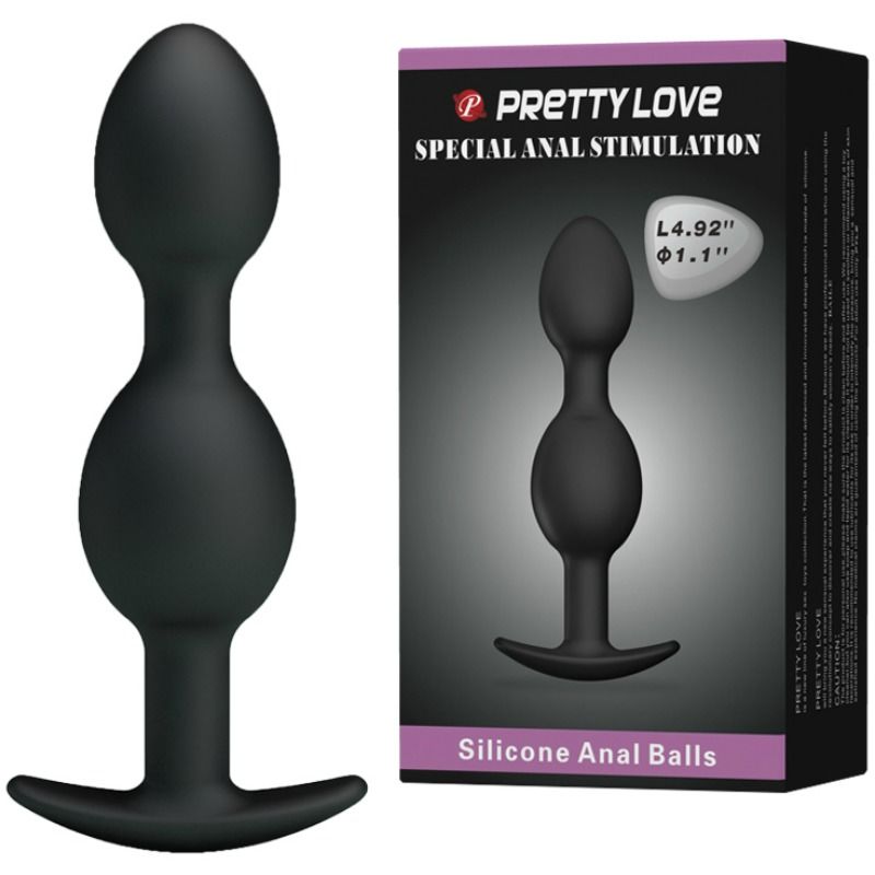 PRETTY LOVE - SILIKON ANALKUGELN 12.5 CM SCHWARZ – Bild 2