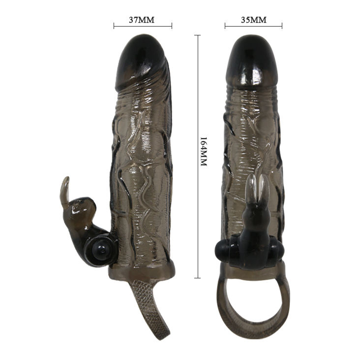 BAILE - BRAVE MAN PENISABDECKUNG MIT KANINCHEN SCHWARZ 16.5 CM – Bild 6