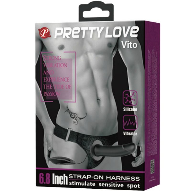 PRETTY LOVE - VITO STRAP-ON MIT HOHLDILDO UND VIBRATION 17.3 CM – Bild 6