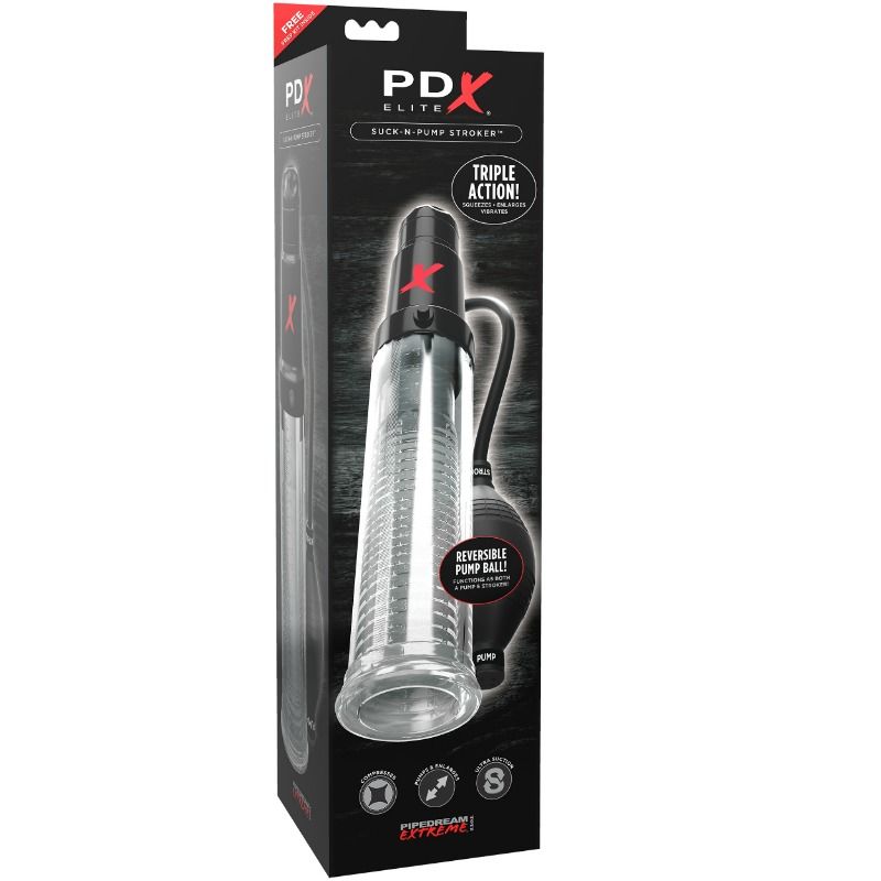 PDX ELITE - SUCK N PUMP STROKER VIBRIERENDER MASTURBATOR SAUGPUMPE – Bild 4