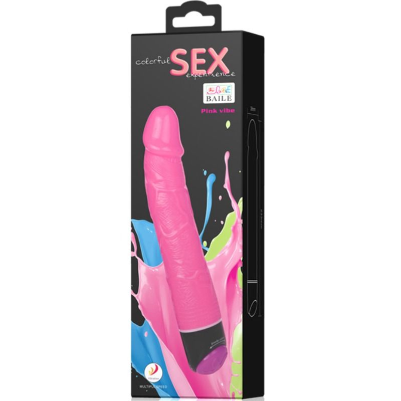 BAILE - COLORFUL SEX VIBRADOR REALÍSTICO ROSA 23 CM – Bild 7