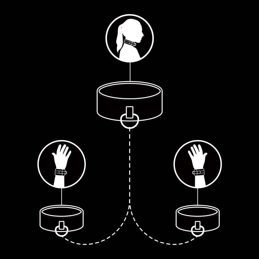 FETISH SUBMISSIVE - COLLAR Y ESPOSAS CUERO VEGANO CON FORRO DE NEOPRENO – Bild 4