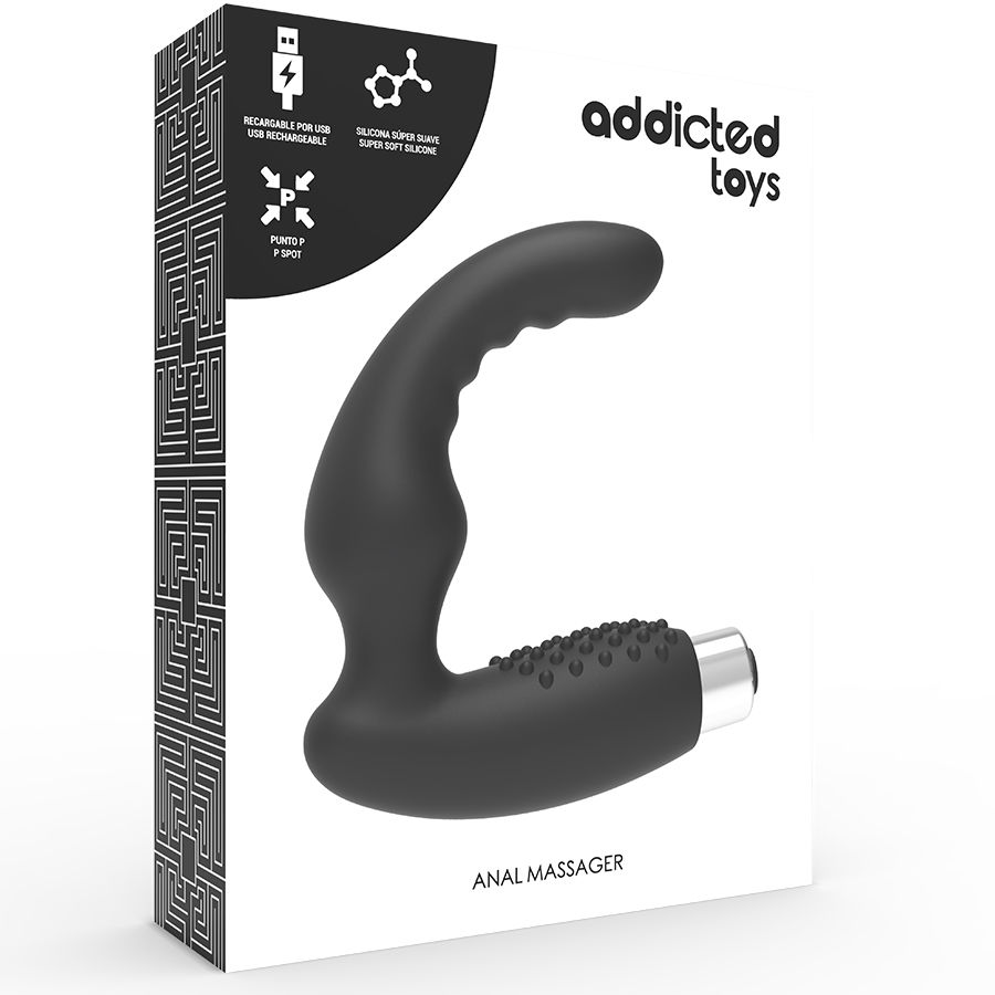 ADDICTED TOYS - VIBRADOR PROSTÁTICO RECARGABLE MODEL 2 - NEGRO – Bild 3